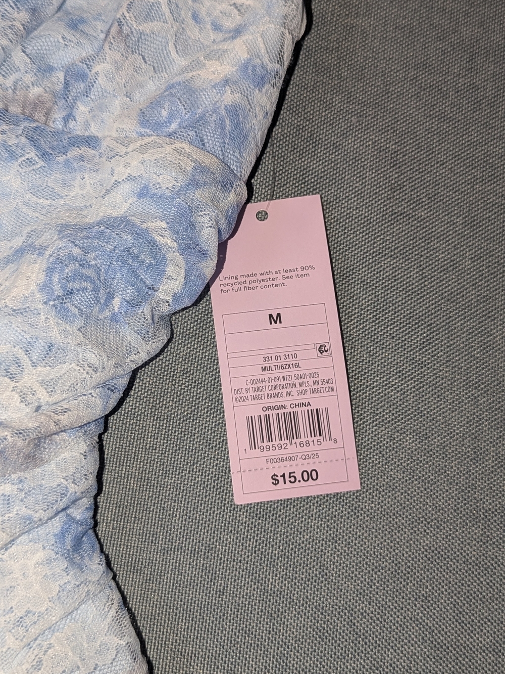 wild fable White and Light Blue Lace Floral Tie-Back Tank - Picture 2 of 5